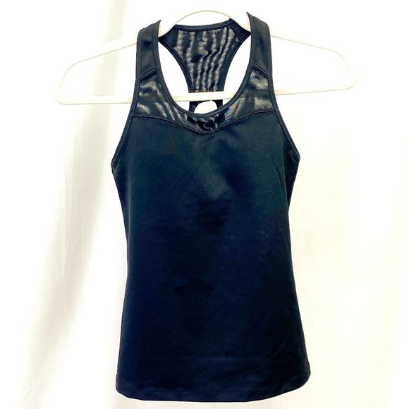 Athleta Brand Racer Back Tank Women's Black Work Out Shirt Tank Top - Picture 2 of 10